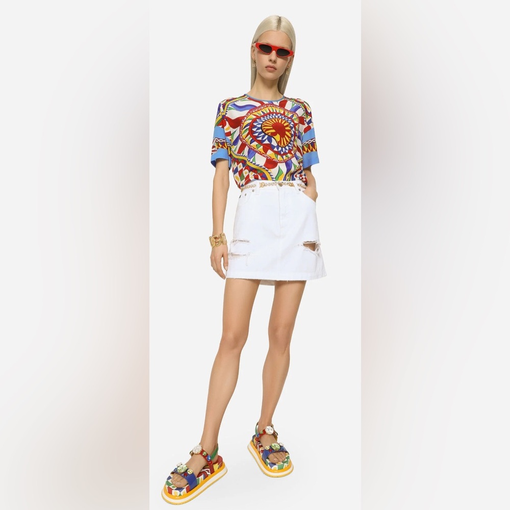Dolce & Gabbana White Skater Mini Skirt